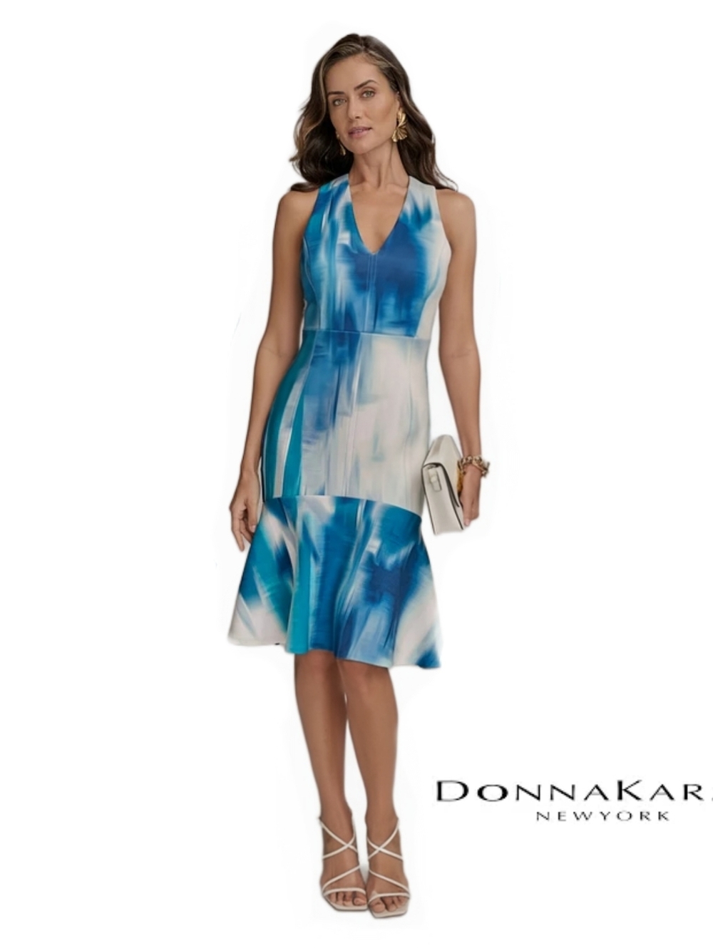 Donna Karan New York Sleeveless Ruffle Hem Dress Size 2